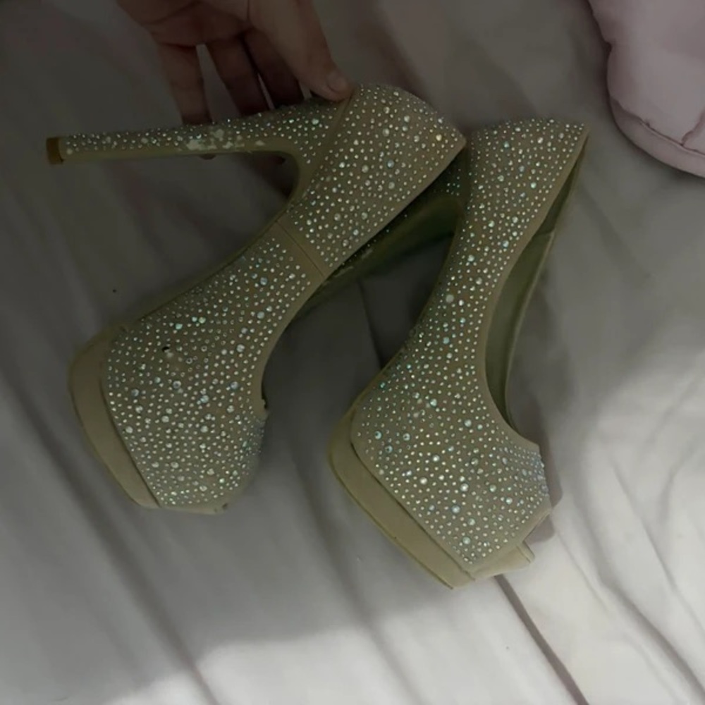 Sparkling Rhinestone Platform Heels